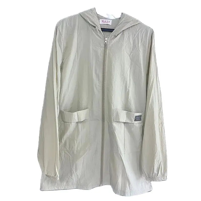 Pure Elegance | Spring Summer Women's Jacket Long Sleeve Tops Hooded Coat 2024 Thin Sun Protection Clothing Outdoor Sports Windbreaker Female pea green CHINA