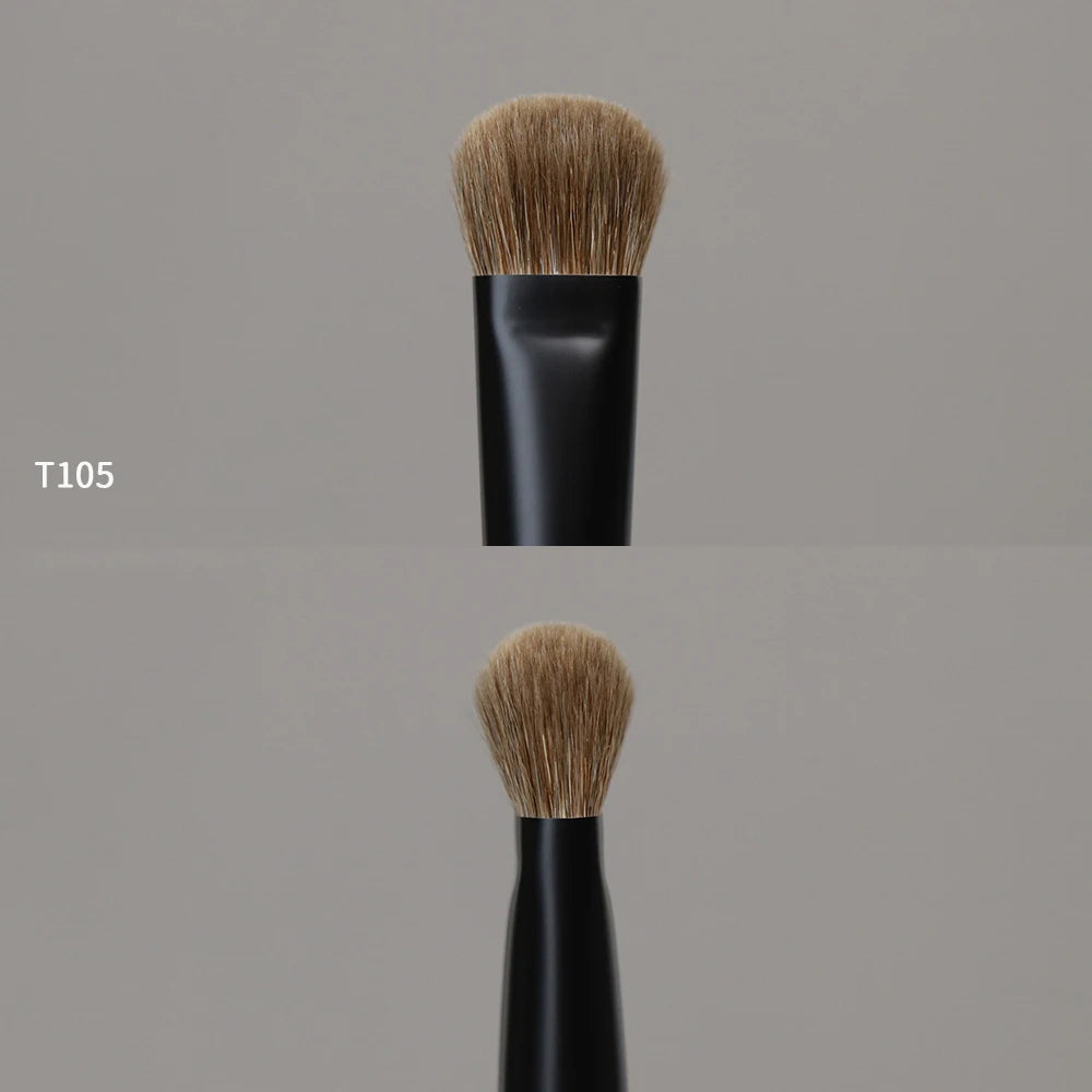 Pure Elegance | T105 Professional Handmade Makeup Brushes Natural Goat Hair Concealer Small Foundation Brush Ebony Wood Handle Make Up Brush