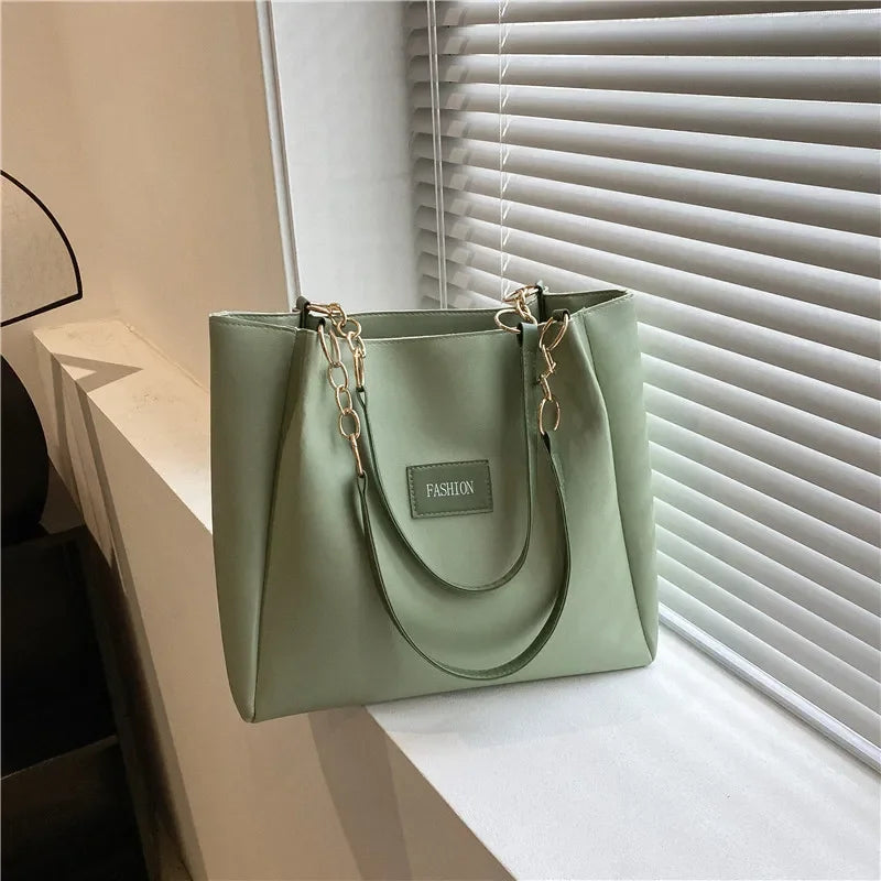 Pure Elegance | 1PC Atmospheric Commuting Fashion Popular Handbag Summer Trend New Student Make-up Class Bag Simple Casual Shoulder Tote Bag