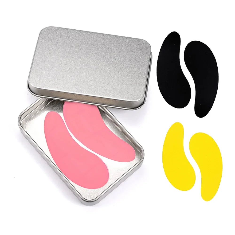Pure Elegance | 3 Pairs Reusable Silicone Eye Pads with box Stripe Lash Lift Eyelash Extension Hydrogel Patches Under Eye Gel Patch Makeup Tools 3Pairs pad-Mixed E