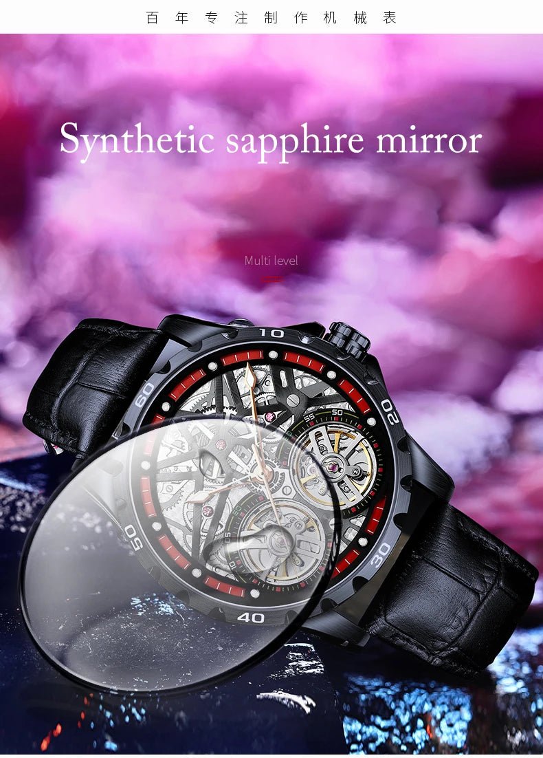 Pure Elegance | AILANG 2022 Men's Fashion Watch Automatic Double Pendulum Tourbillon Watch Luxury Clock Waterproof Business Mechanical Watch