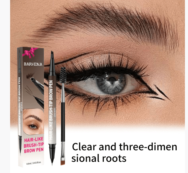 Pure Elegance | BARVENA's natural and smooth wild eyebrow pencil is waterproof, sweat-proof and does not smudge. It is a double-head eyebrow pencil