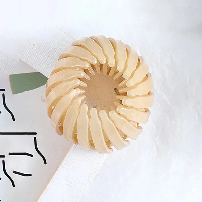 Pure Elegance | Bird Nest Shaped Ponytail Hair Clip β Magic Lazy Braider Hairpin for Women Beige Glossy