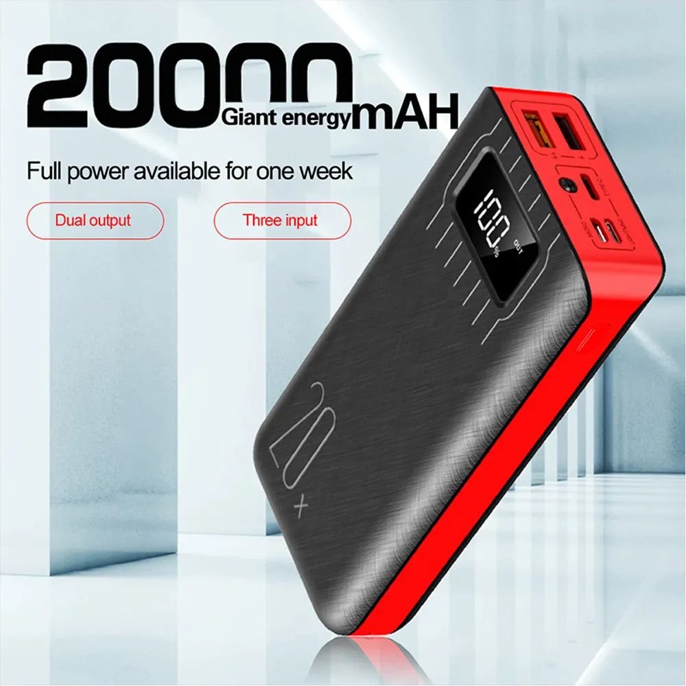 Pure Elegance | 20000mAh External Battery Power Bank Dual USB With LED Flashlight