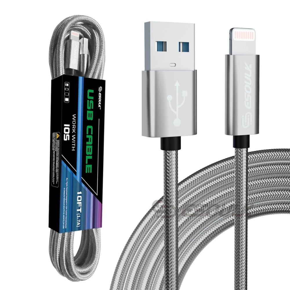 Pure Elegance | 10FT iPhone Charging Cable | Fast 1.7A Lightning Cable