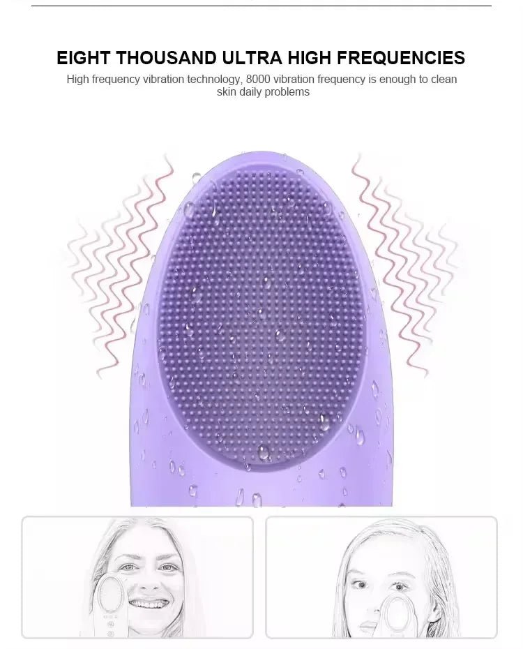 Pure Elegance | New Arrival Skin Cares Device Waterproofs Soft Silicones Facials Cleanings Brush Washings Massagers Electrics Face Cleanings