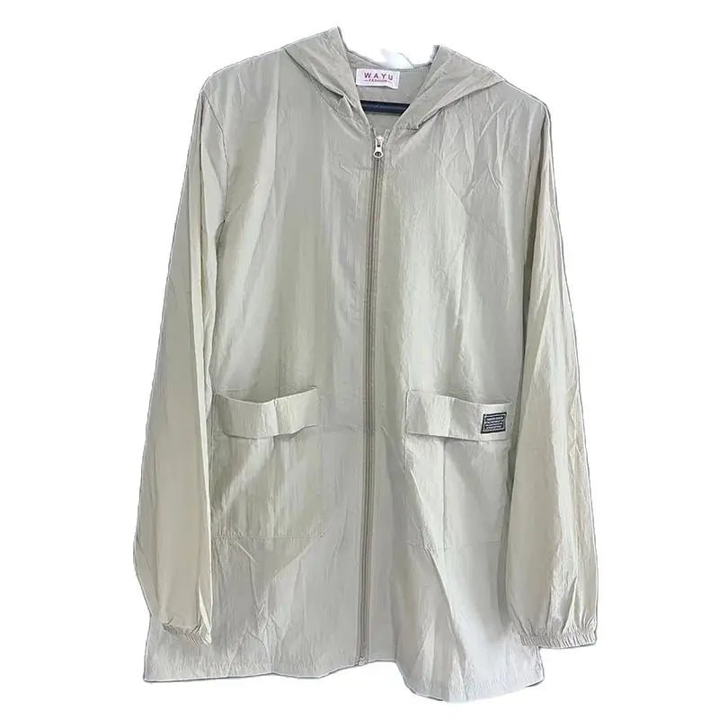 Pure Elegance | Spring Summer Women's Jacket Long Sleeve Tops Hooded Coat 2024 Thin Sun Protection Clothing Outdoor Sports Windbreaker Female pea green CHINA