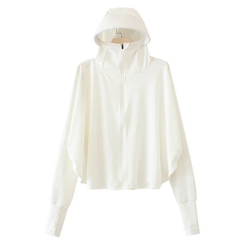Pure Elegance | Summer Women Sun Protection Clothing UPF 50+ UV Ice Silk Sunscreen Clothing Hooded Sun Protection Clothing Outdoor UV Protection white CHINA