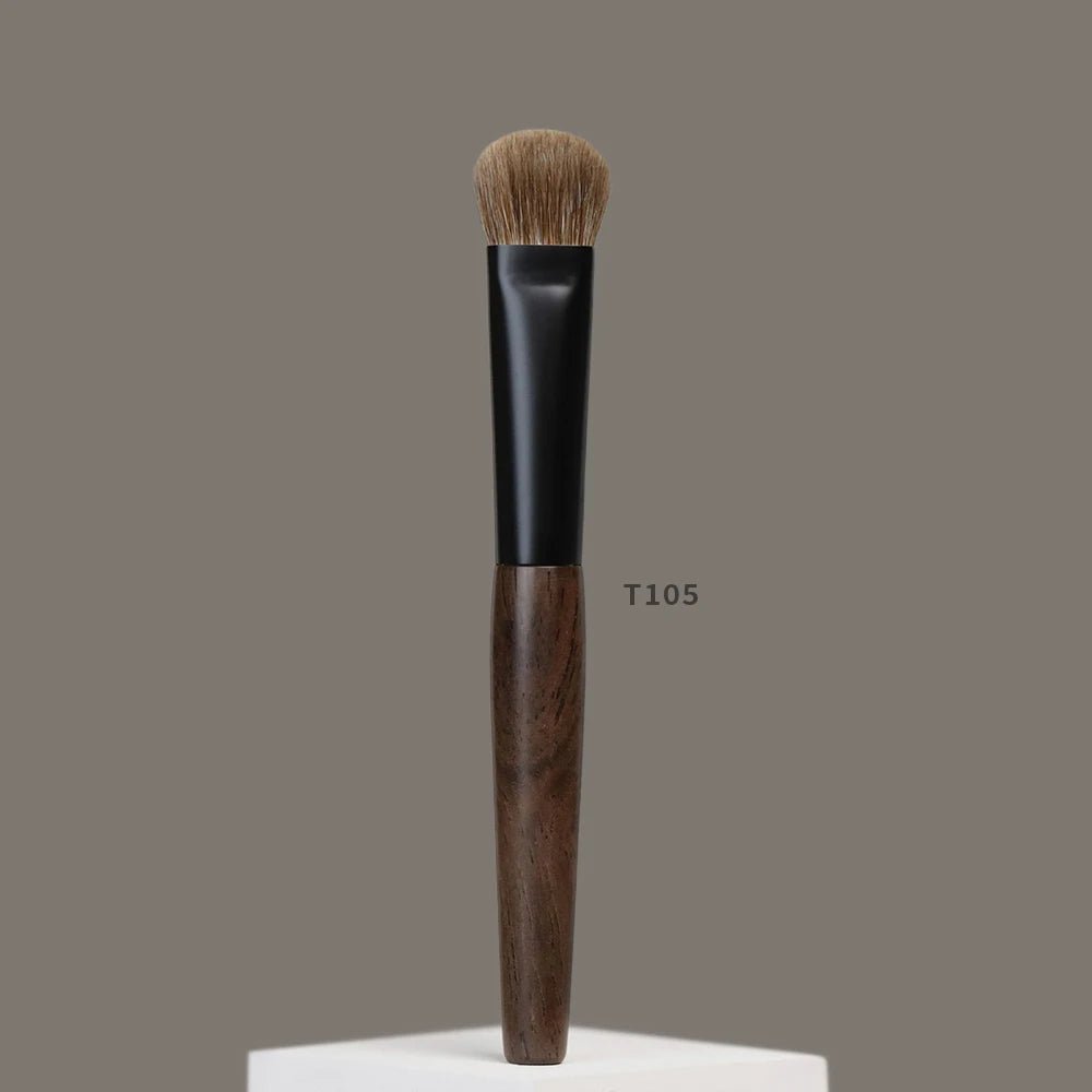 Pure Elegance | T105 Professional Handmade Makeup Brushes Natural Goat Hair Concealer Small Foundation Brush Ebony Wood Handle Make Up Brush