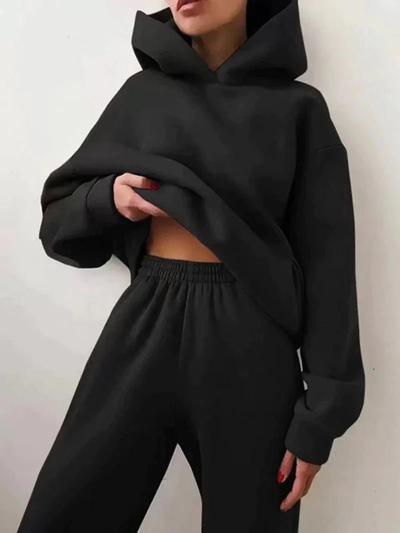 Pure Elegance | Two-Piece Tracksuit Set Black