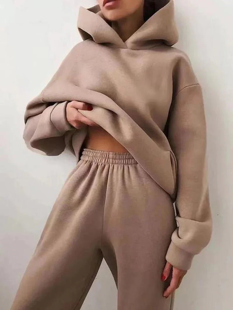Pure Elegance | Two-Piece Tracksuit Set Khaki