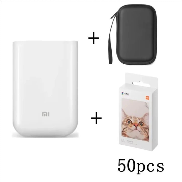 Pure Elegance | Xiaomi AR Photo Printer | Portable & Pocket-Sized printer case 50pcs