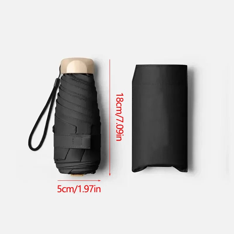 Pure Elegance | 1Pc 55% Off Mini Sun Umbrella Pocket Rain Umbrella Vinyl Folding UV Ultraviolet Protection Sun Shade Pocket Parasol Capsule