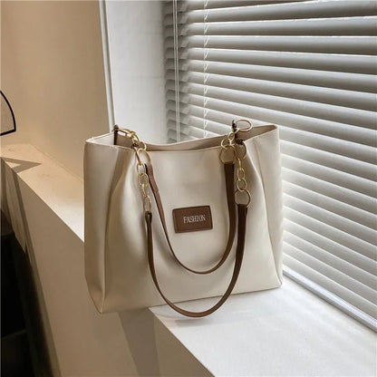 Pure Elegance | 1PC Atmospheric Commuting Fashion Popular Handbag Summer Trend New Student Make-up Class Bag Simple Casual Shoulder Tote Bag