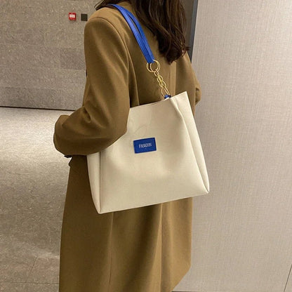 Pure Elegance | 1PC Atmospheric Commuting Fashion Popular Handbag Summer Trend New Student Make-up Class Bag Simple Casual Shoulder Tote Bag