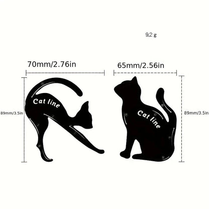 Pure Elegance | 2Pcs/set Easy To Make Up Eye Makeup Tool Eye Template Shaper Model Cat Line Stencils Eyeliner Card Cat Line Eyeliner Stencils
