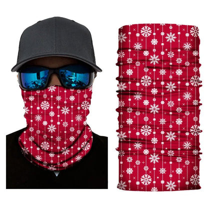 Pure Elegance | 3D Printed Christmas Turban Face Neck Warmer Seamless Scarf Bandana Outdoor Sport Sun Protection Ski Mask Santa Claus Tree D2-93