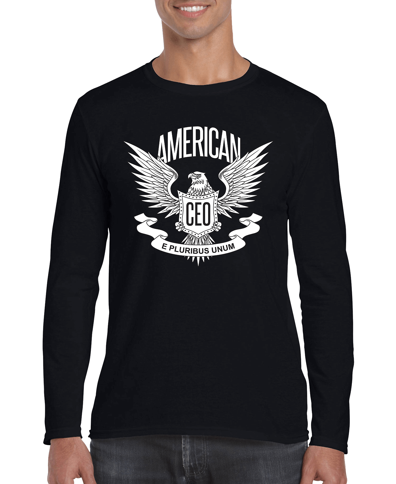 Pure Elegance | American CEO Patriotic Eagle Men's Long Sleeve Shirt