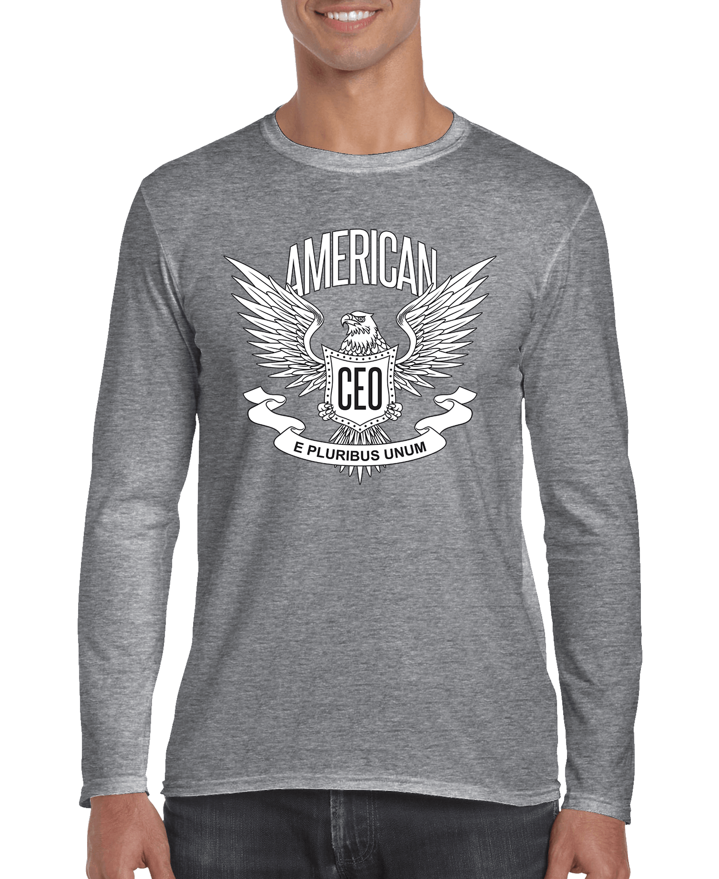 Pure Elegance | American CEO Patriotic Eagle Men's Long Sleeve Shirt