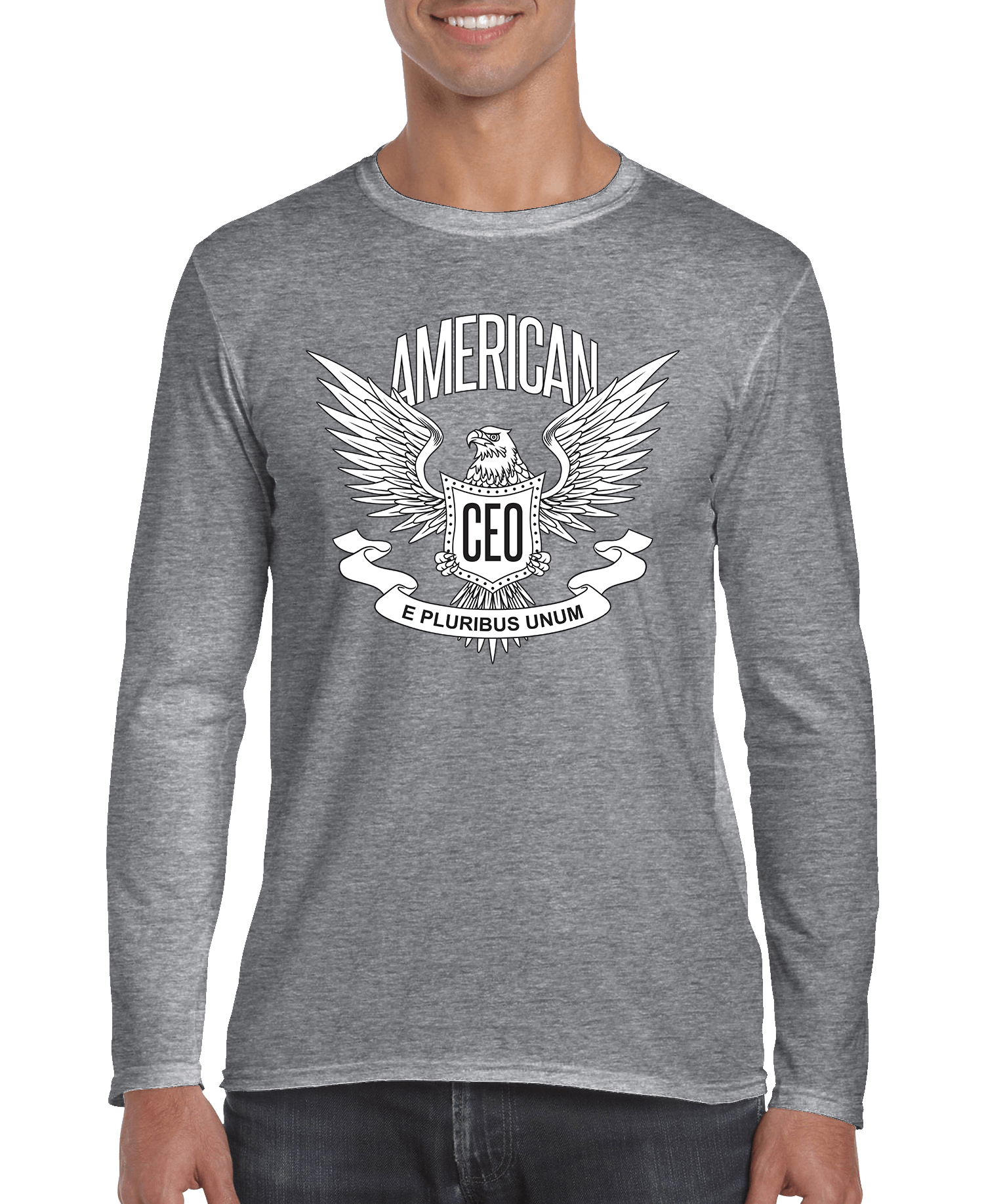 Pure Elegance | American CEO Patriotic Eagle Men's Long Sleeve Shirt