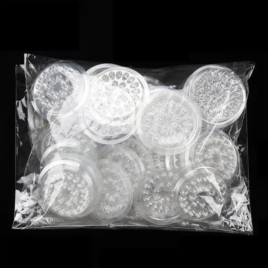 Pure Elegance | HOT 100 pcs Disposable Holder Sticker Glue Adhesive Pallet For Eyelash Extension Eyelash Makeup Tools Plastic Flower Eyelash