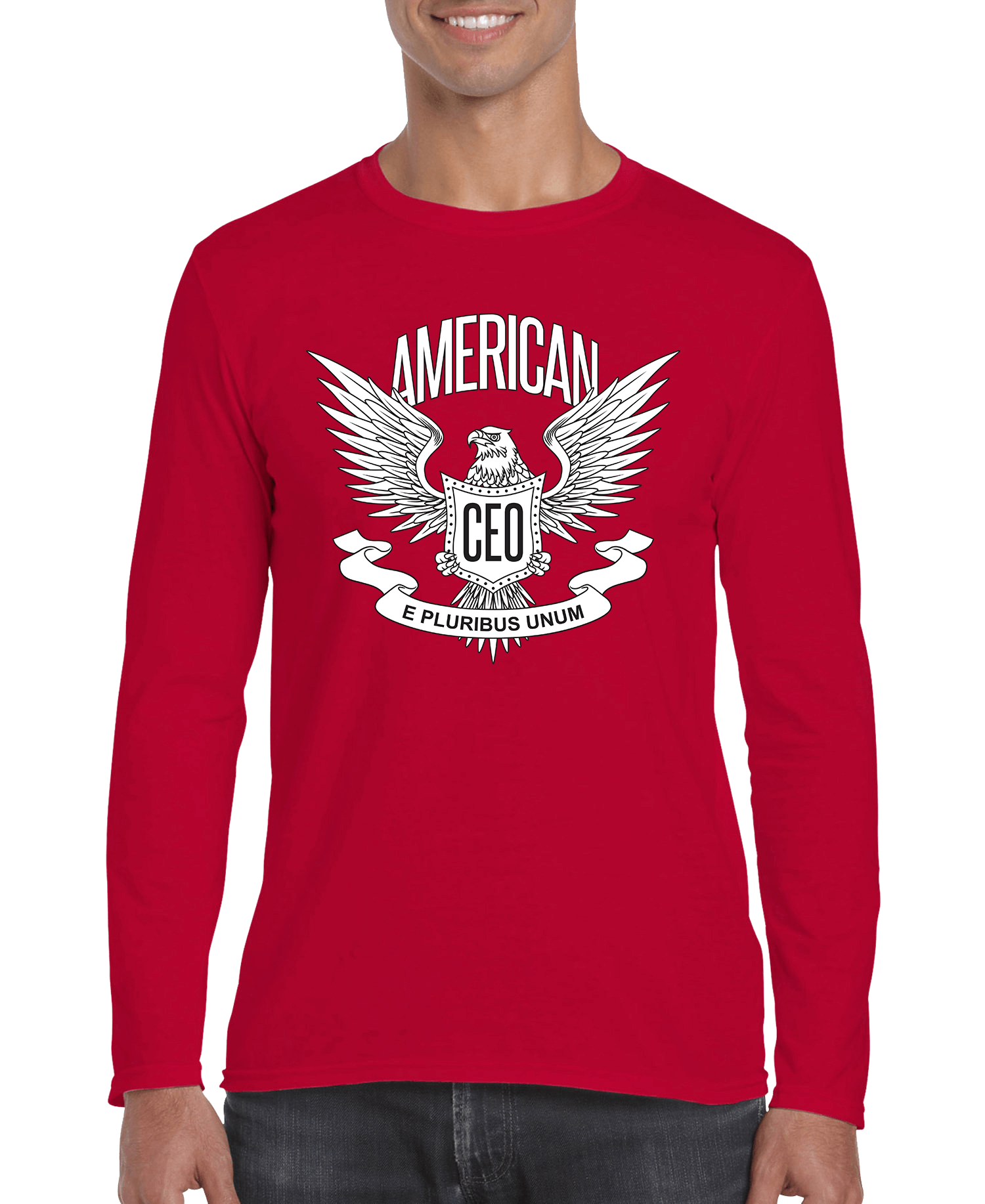 Pure Elegance | American CEO Patriotic Eagle Men's Long Sleeve Shirt