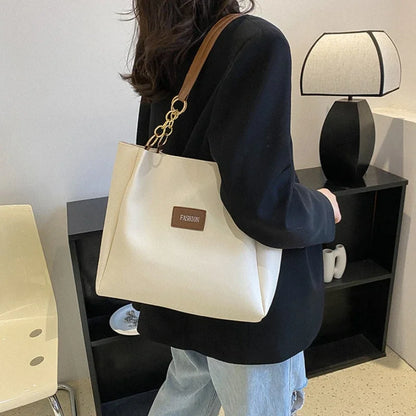 Pure Elegance | 1PC Atmospheric Commuting Fashion Popular Handbag Summer Trend New Student Make-up Class Bag Simple Casual Shoulder Tote Bag