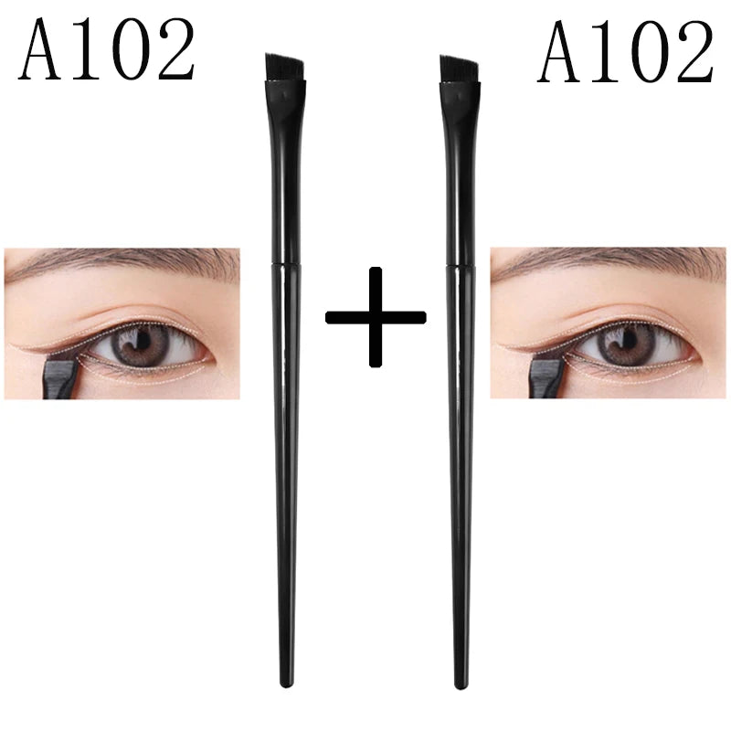 Pure Elegance | New 1-2pcs Blade Makeup Brushes Angled Thin Eyebrow Brush Flat Fine Eyeliner Brush Professional Liner Brow Beauty Make Up Tool 2pcs A102