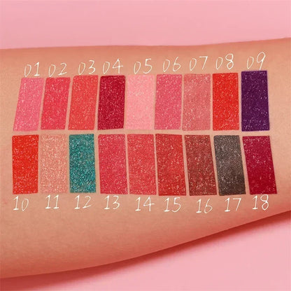 Pure Elegance | Waterproof Diamond Shimmer Glitter Lip Gloss 18 Colors Matte Glitter Liquid Lipstick Diamond Pearl Colour Lip Gloss Sexy Make Up