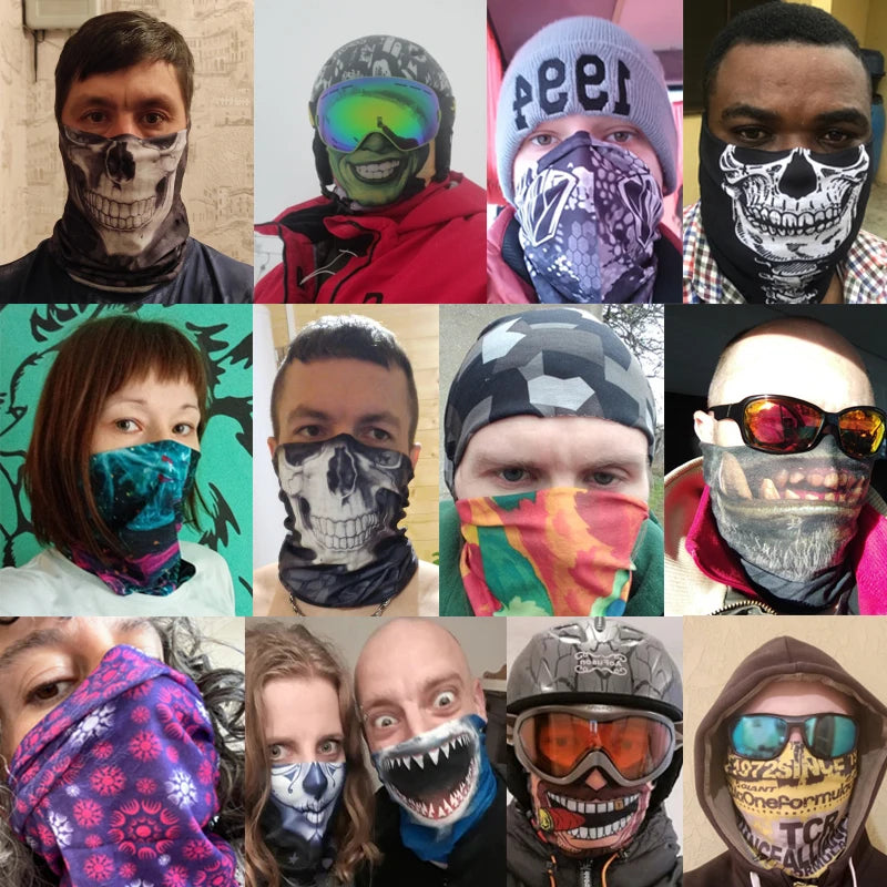 Pure Elegance | 3D Printed Christmas Turban Face Neck Warmer Seamless Scarf Bandana Outdoor Sport Sun Protection Ski Mask Santa Claus Tree