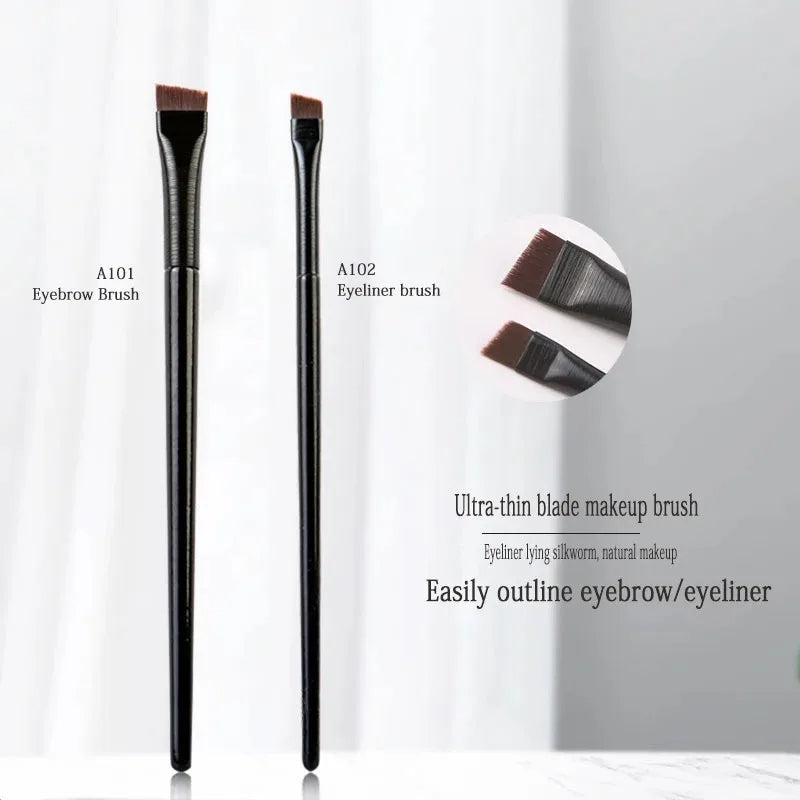 Pure Elegance | New 1-2pcs Blade Makeup Brushes Angled Thin Eyebrow Brush Flat Fine Eyeliner Brush Professional Liner Brow Beauty Make Up Tool