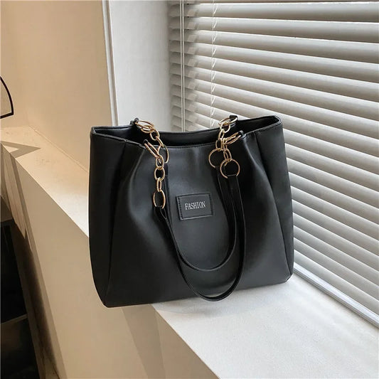Pure Elegance | 1PC Atmospheric Commuting Fashion Popular Handbag Summer Trend New Student Make-up Class Bag Simple Casual Shoulder Tote Bag