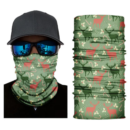 Pure Elegance | 3D Printed Christmas Turban Face Neck Warmer Seamless Scarf Bandana Outdoor Sport Sun Protection Ski Mask Santa Claus Tree