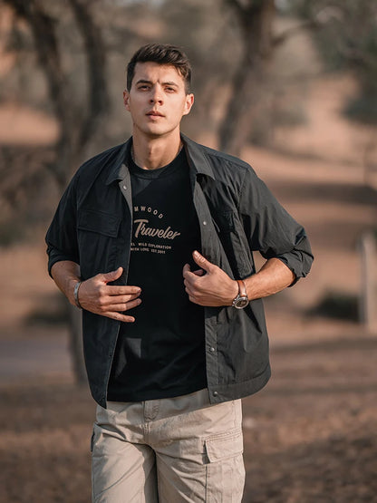 Pure Elegance | SIMWOOD 2025 Summer New Sun Protection Light Weight Shirts Men UPF 100+ UV Fishing Shirts for Travel Safari Camping Hiking