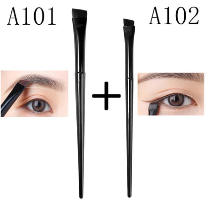 Pure Elegance | New 1-2pcs Blade Makeup Brushes Angled Thin Eyebrow Brush Flat Fine Eyeliner Brush Professional Liner Brow Beauty Make Up Tool A101 A102 Set