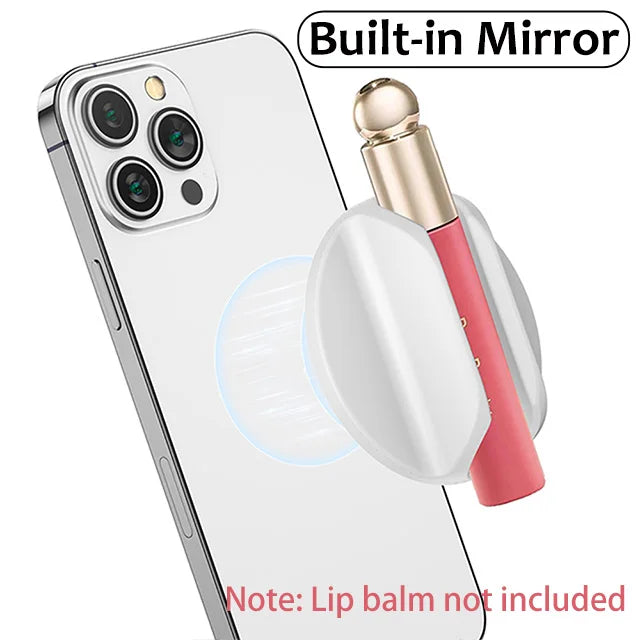 Pure Elegance | Grippopso Medium For Magsafe Cellphone Lipstick Holder Make Up Mirror Lip Blam Phone Stand Holder for IPhone Universal Bracket White