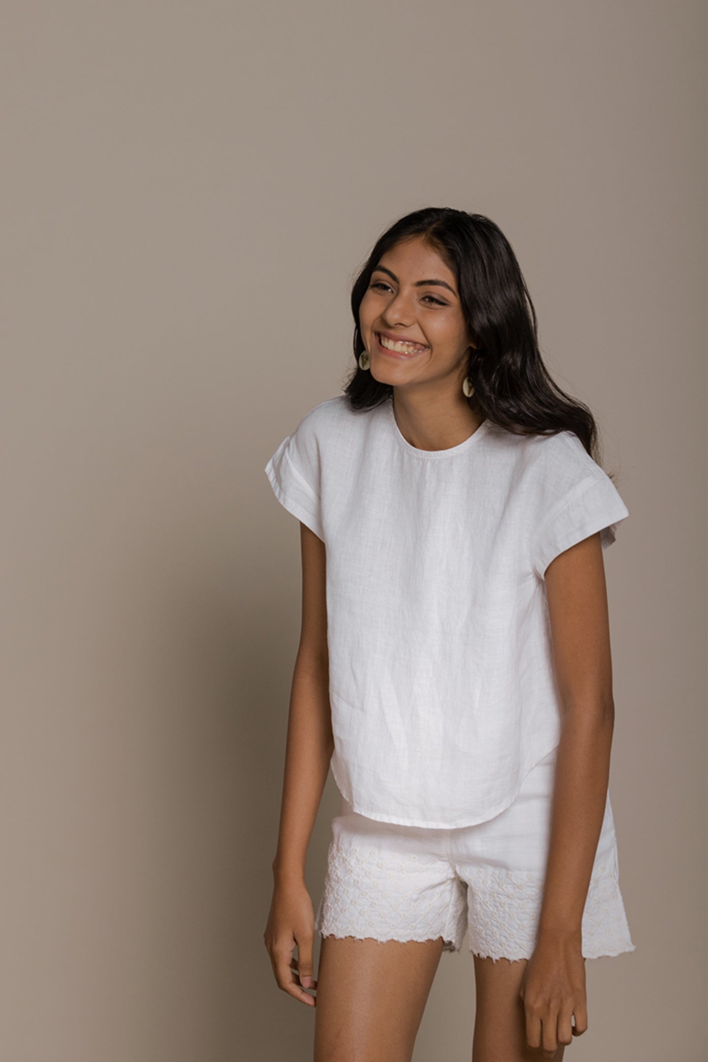 Pure Elegance | "Sandcastle Saturdays" White Top | 100% Hemp T-Shirt