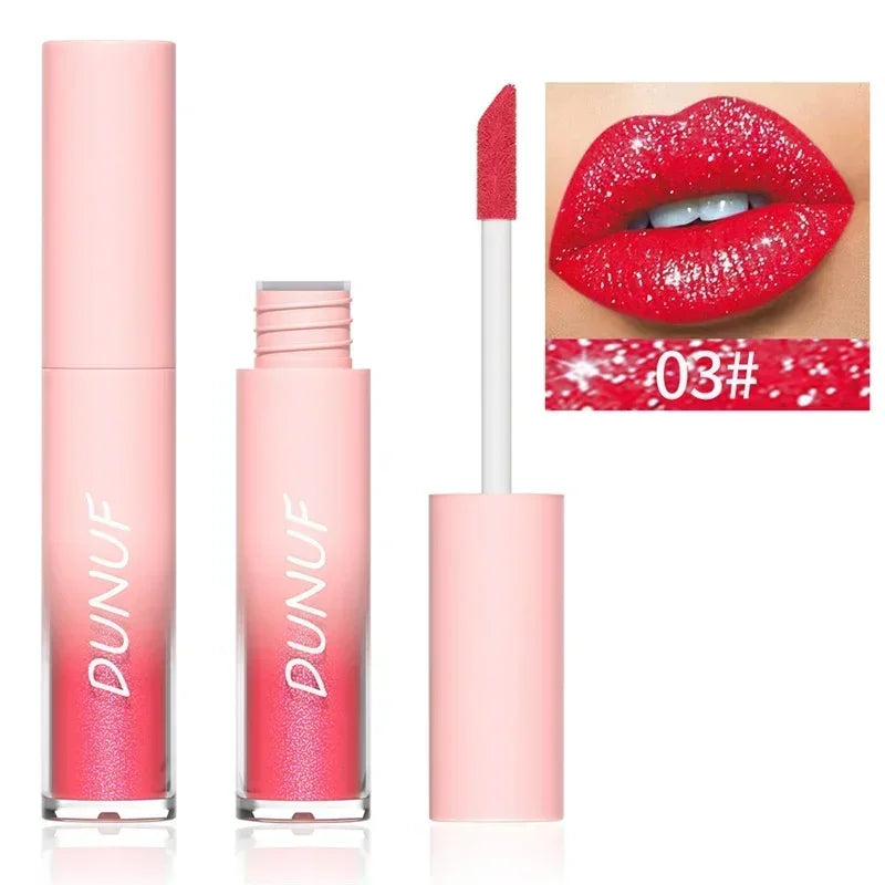 Pure Elegance | Waterproof Diamond Shimmer Glitter Lip Gloss 18 Colors Matte Glitter Liquid Lipstick Diamond Pearl Colour Lip Gloss Sexy Make Up 03