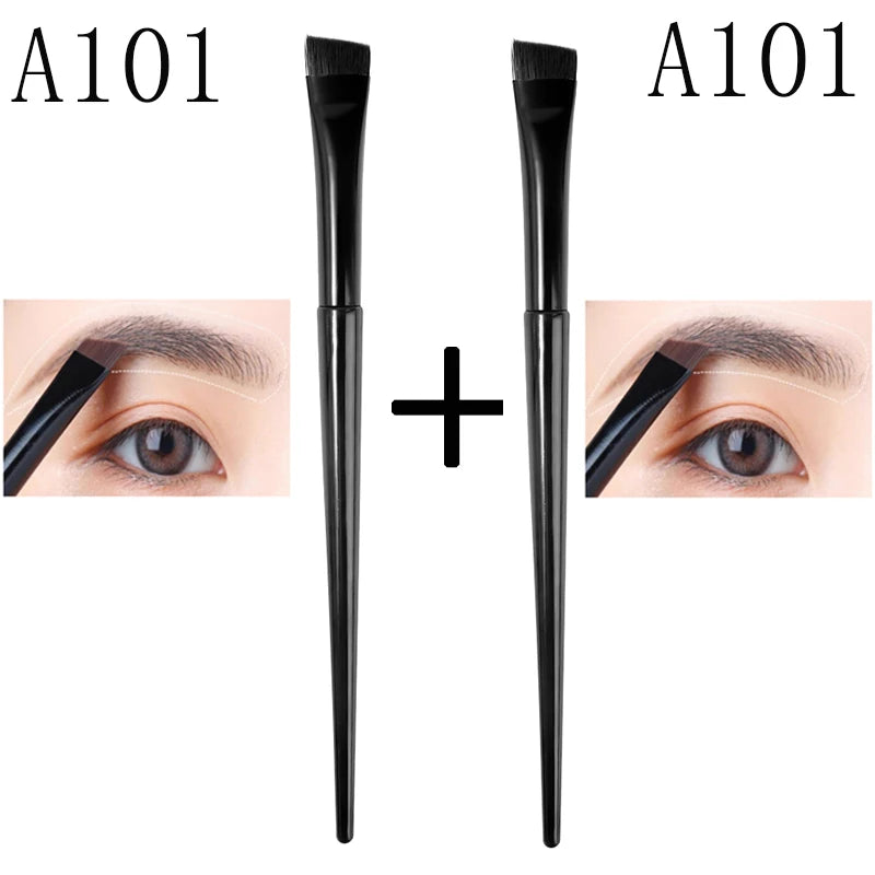 Pure Elegance | New 1-2pcs Blade Makeup Brushes Angled Thin Eyebrow Brush Flat Fine Eyeliner Brush Professional Liner Brow Beauty Make Up Tool 2pcs A101