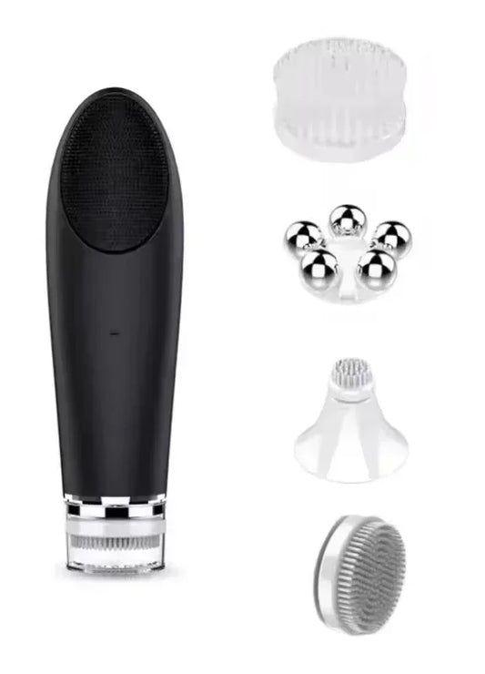 Pure Elegance | New Arrival Skin Cares Device Waterproofs Soft Silicones Facials Cleanings Brush Washings Massagers Electrics Face Cleanings black