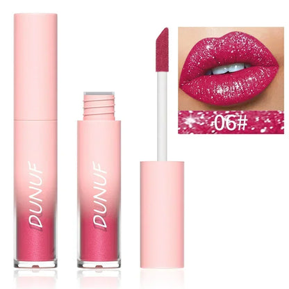 Pure Elegance | Waterproof Diamond Shimmer Glitter Lip Gloss 18 Colors Matte Glitter Liquid Lipstick Diamond Pearl Colour Lip Gloss Sexy Make Up 06