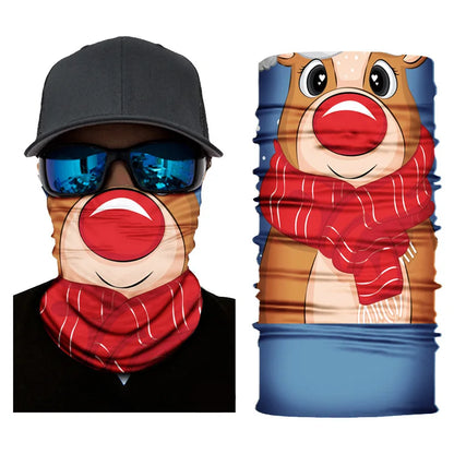 Pure Elegance | 3D Printed Christmas Turban Face Neck Warmer Seamless Scarf Bandana Outdoor Sport Sun Protection Ski Mask Santa Claus Tree D3-14