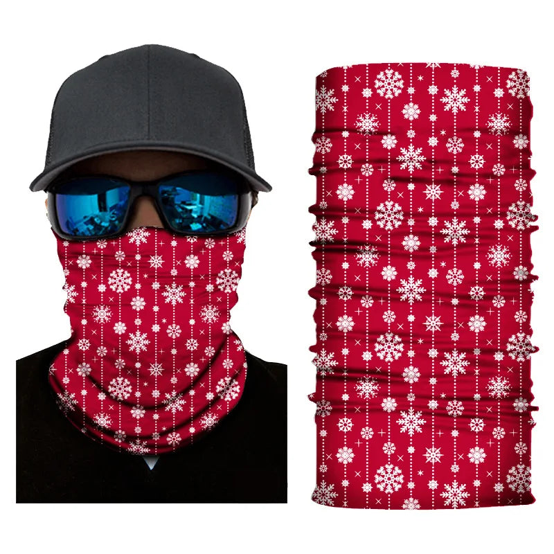 Pure Elegance | 3D Printed Christmas Turban Face Neck Warmer Seamless Scarf Bandana Outdoor Sport Sun Protection Ski Mask Santa Claus Tree D2-93