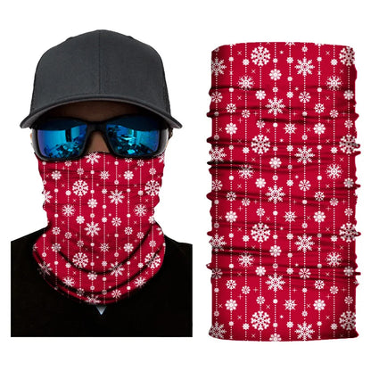 Pure Elegance | 3D Printed Christmas Turban Face Neck Warmer Seamless Scarf Bandana Outdoor Sport Sun Protection Ski Mask Santa Claus Tree D2-93