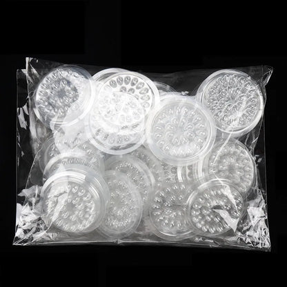 Pure Elegance | HOT 100 pcs Disposable Holder Sticker Glue Adhesive Pallet For Eyelash Extension Eyelash Makeup Tools Plastic Flower Eyelash 100 pcs