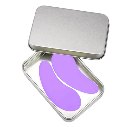 Pure Elegance | 3 Pairs Reusable Silicone Eye Pads with box Stripe Lash Lift Eyelash Extension Hydrogel Patches Under Eye Gel Patch Makeup Tools 3Pairs pad-Purple