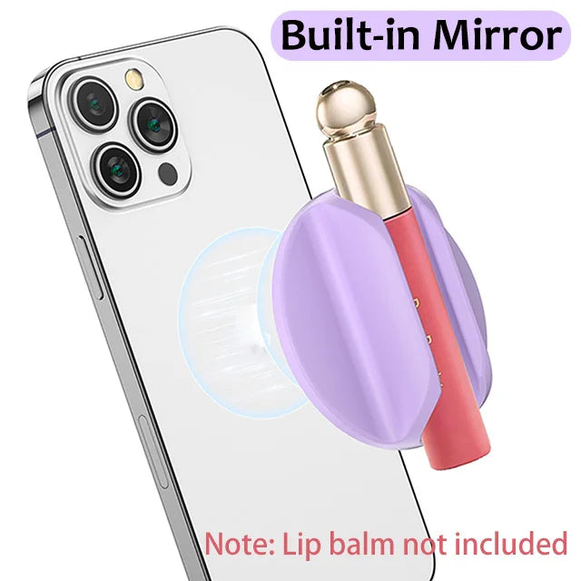 Pure Elegance | Grippopso Medium For Magsafe Cellphone Lipstick Holder Make Up Mirror Lip Blam Phone Stand Holder for IPhone Universal Bracket Purple