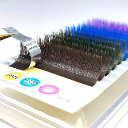 Pure Elegance | Yelix Ellipse Flat Lashes Mix Color Cashmere Lash Extensions Super Soft Eyelash Extenton High Quality Make Up Fake Eyelashes