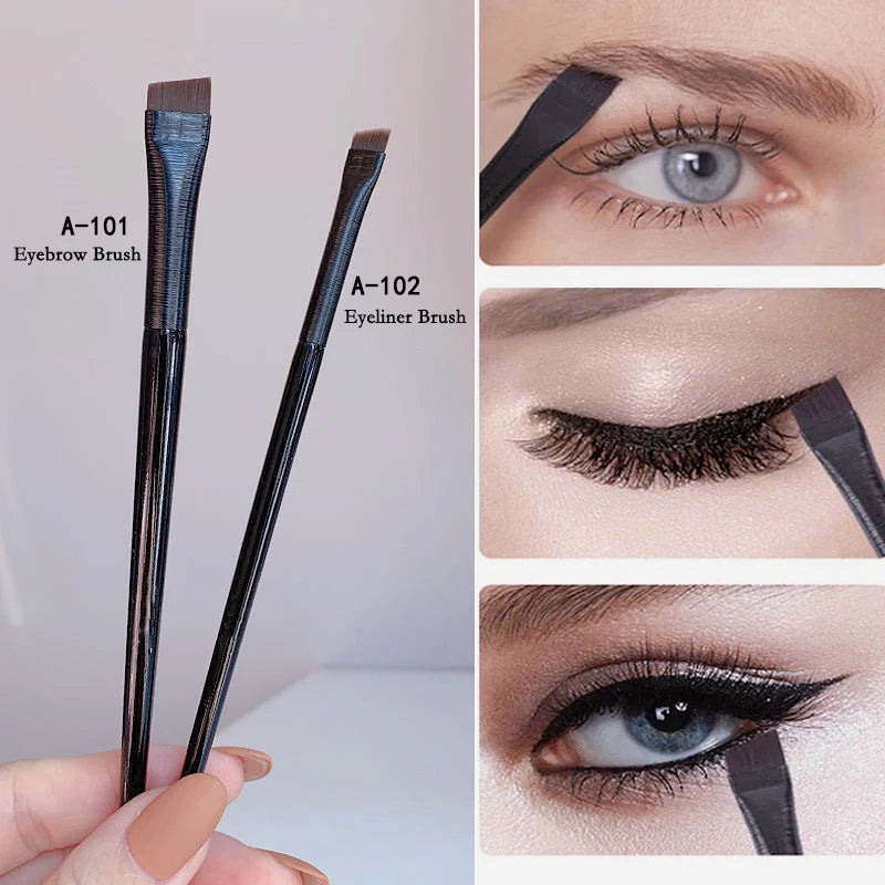 Pure Elegance | New 1-2pcs Blade Makeup Brushes Angled Thin Eyebrow Brush Flat Fine Eyeliner Brush Professional Liner Brow Beauty Make Up Tool