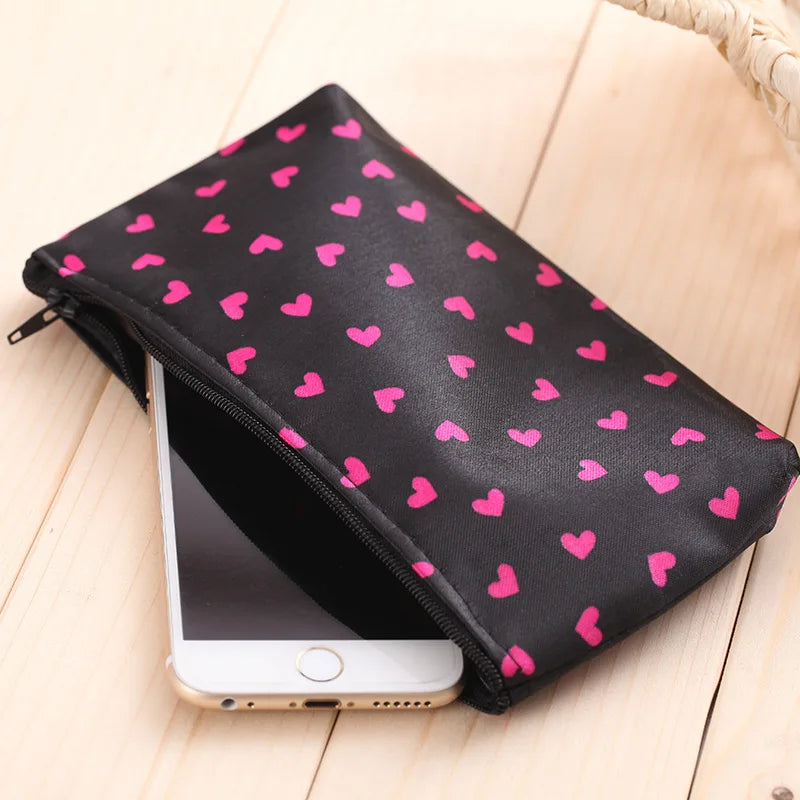Pure Elegance | 1Pcs 18.5*11cm Hot Mini Heart Makeup Bag Women Portable Lipsticks Cosmetic Storage Pouch Ins Clear Ctue Small Make Up Bag